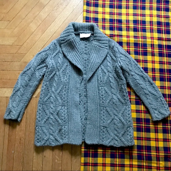 Sunner Anthro Heavy Knit Sweater Cardigan Grey - Picture 1 of 7